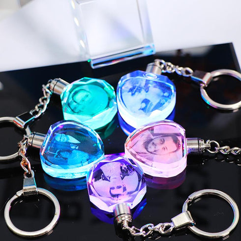 Porte-clés cristal lumineux personnalisé